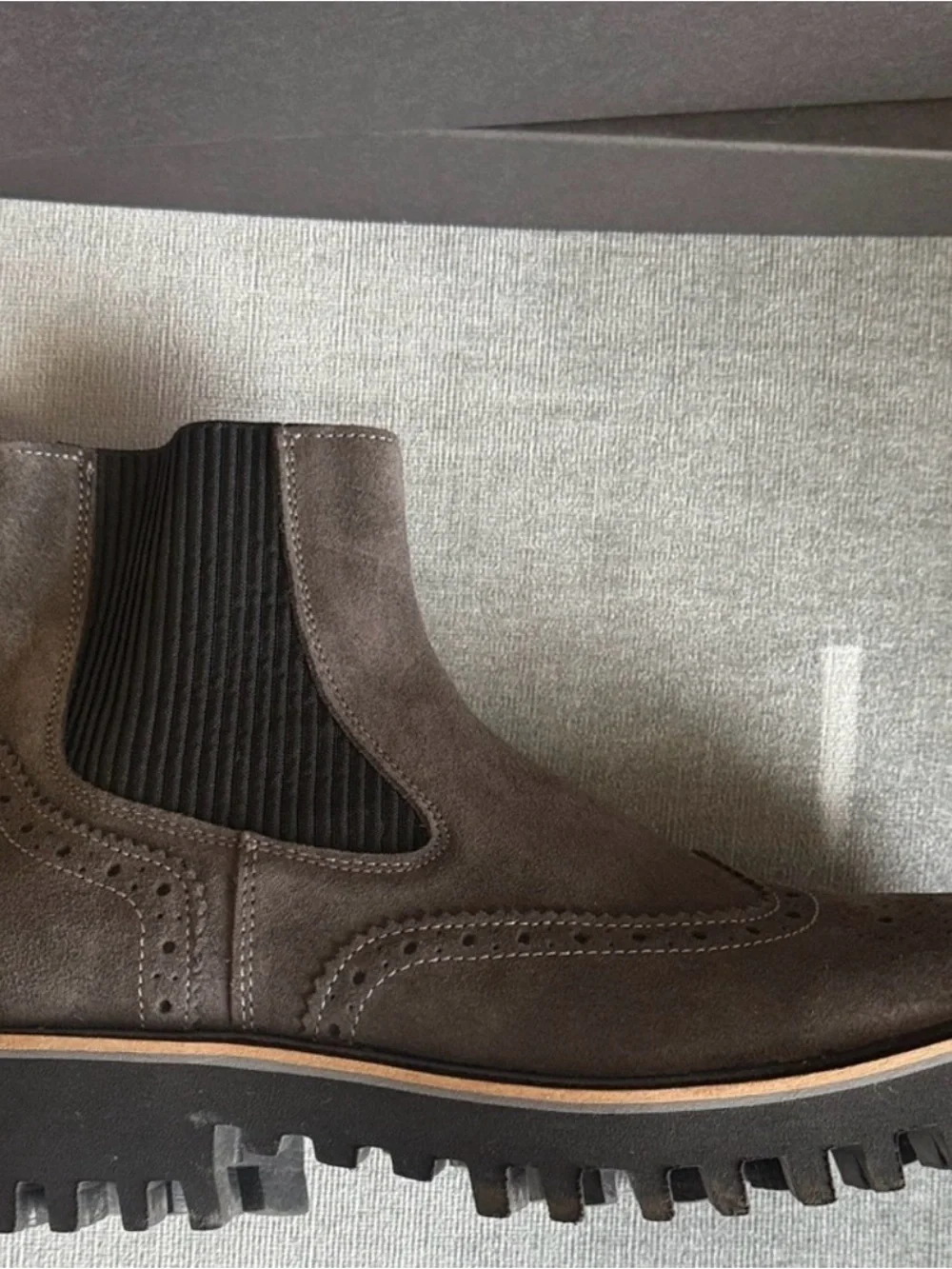 Karl Lagerfeld Dark Brown Suede Chukka Boots with Lug Sole